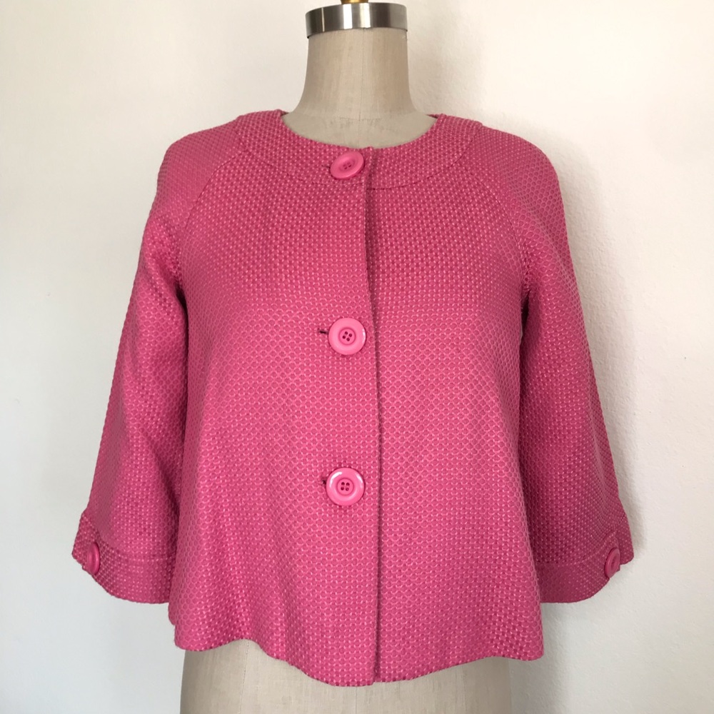 Elementz Bright Pink Textured Short Blazer
